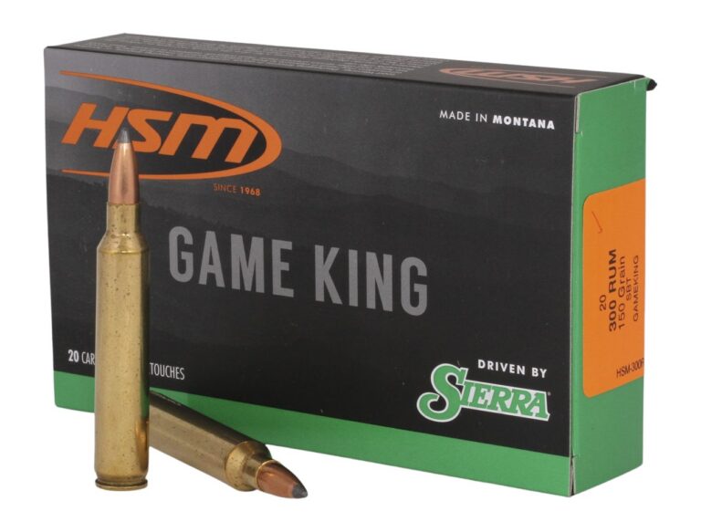 HSM 300RUM11N Game King 300 RUM 150 gr Sierra GameKing Spitzer Boat Tail 20 Per Box/ 20 Case HSM 300RUM11N Game King 300 RUM 150 gr Sierra GameKing Spitzer Boat Tail 20 Per Box/ 20 Case