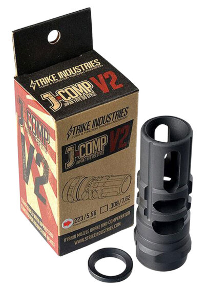 Strike Industries JCOMP2223 JComp Gen 2 Black Steel w/ 1/2″-28 tpi Threads 2.55″ OAL 0.26″ Diameter 0.87″ Diameter 5.56x45mm NATO Fits AR-Platform