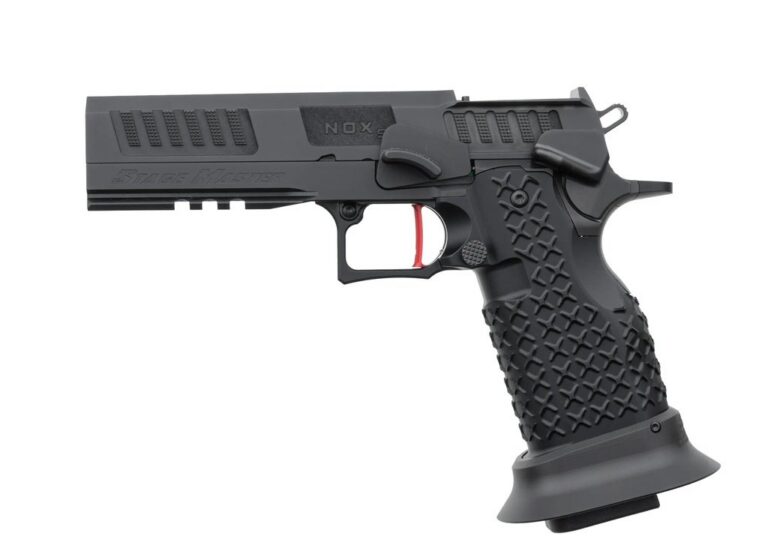 Jacob Grey NOX 9 StageMaster 5″ Black with Red Trigger Optic Ready RMR/SRO with 4 Mec-Gar Magazines Single Shot 25ACP Jacob Grey NOX 9 StageMaster 5″ Black with Red Trigger Optic Ready RMR/SRO with 4 Mec-Gar Magazines Single Shot 25ACP