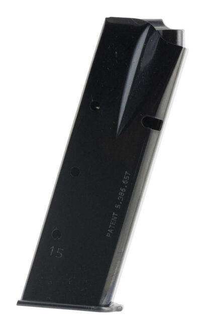 Mec-Gar MGBRHP15B Standard 15rd 9mm Luger, Fits Browning Hi-Power/Springfield SA-35, Blued Carbon Steel