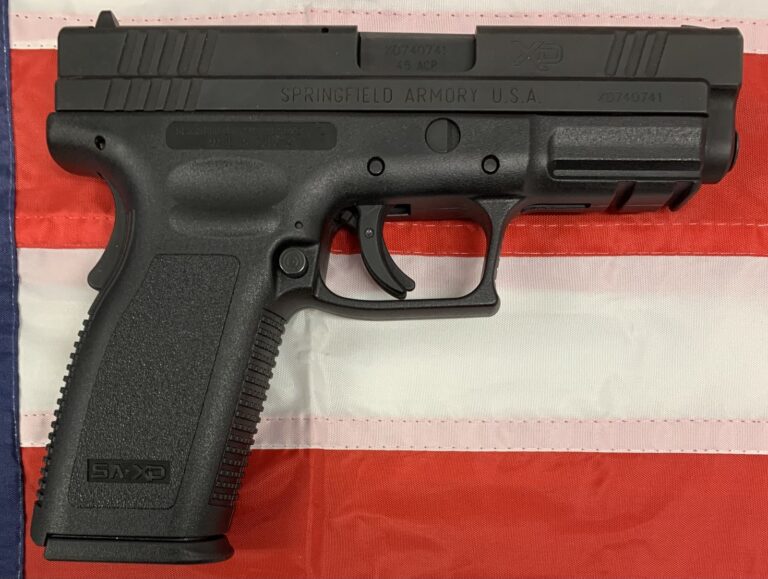 Springfiel Armory, XD45, 45ACP, 4″ BBL, Semi Auto Pistol, OEM Case, Three 10 RDS Magazines, Cable Lock