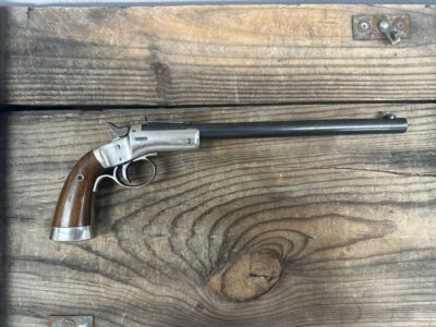 J. Stevens Target Pistol .22 LR, Single Shot, 10″ Barrel, Tip-Up Action, Fixed Sights, Vintage Target Model