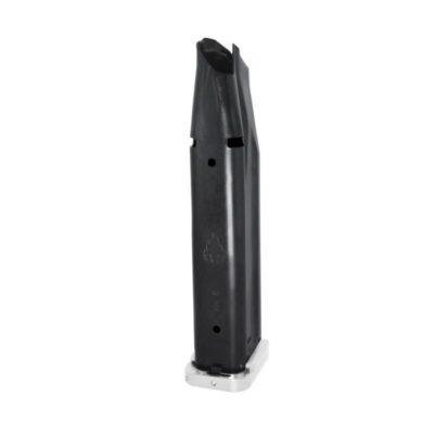 Atlas Gunworks 3501-41460 Premium 9mm Black with DLC Finish 23 Rounds 140mm Magazine with Alphalock Basepad – Silver