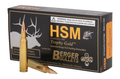 HSM 6REM95VLD Trophy Gold Extended Range 6mm 95 gr Berger Hunting VLD Match 20 Per Box/ 25 Case