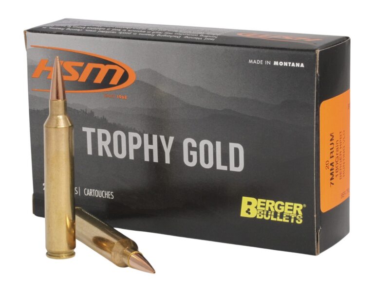 HSM 7RUM180VLD Trophy Gold Extended Range 7mm RUM 180 gr Berger Hunting VLD Match 20 Per Box/ 20 Case HSM 7RUM180VLD Trophy Gold Extended Range 7mm RUM 180 gr Berger Hunting VLD Match 20 Per Box/ 20 Case