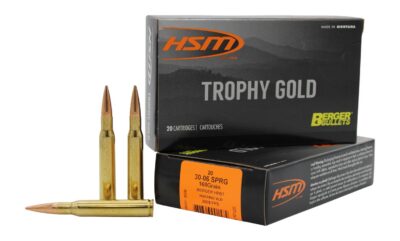 HSM 3006168VLD Trophy Gold Extended Range 30-06 Springfield 168 gr Berger Hunting VLD Match 20 Per Box/ 20 Case