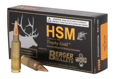 HSM 300WSM168VLD Trophy Gold Extended Range 300 WSM 168 gr Berger Hunting VLD Match 20 Per Box/ 25 Case
