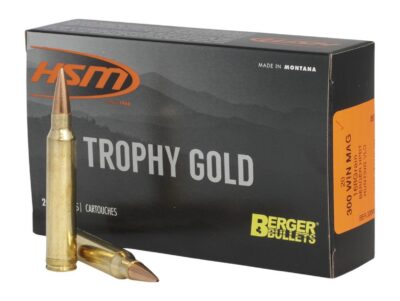 HSM 300WM168VLD Trophy Gold Extended Range 300 Win Mag 168 gr Berger Hunting VLD Match 20 Per Box/ 20 Case