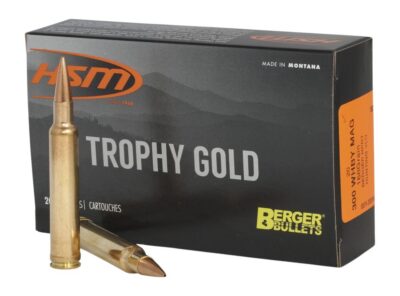HSM 300WBY168VLD Trophy Gold Extended Range 300 Wthby Mag 168 gr Berger Hunting VLD Match 20 Per Box/ 20 Case
