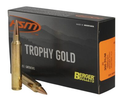 HSM 300RUM168VLD Trophy Gold Extended Range 300 RUM 168 gr Berger Hunting VLD Match 20 Per Box/ 20 Case