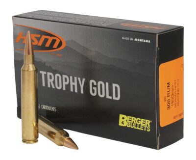 HSM 300RUM185VLD Trophy Gold Extended Range 300 RUM 185 gr Berger Hunting VLD Match 20 Per Box/ 20 Case