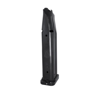 Atlas Gunworks 3501-40360 Premuim 140mm Magazines 21 Rounds 9mm with Alphalock Basepad – Black, Black DLC Finish