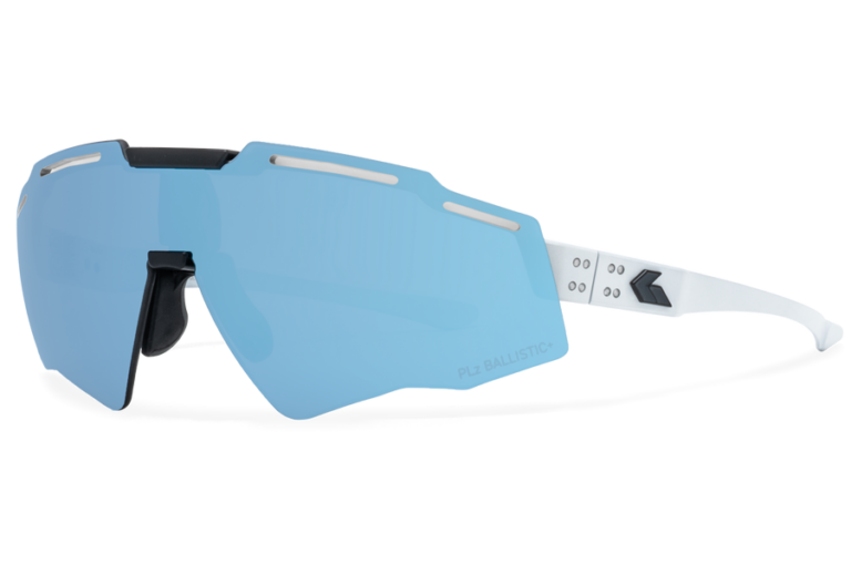 Gatorz Blastshield B2 Ballistics Polarized Sunglasses – Frost w/ Black logo Lens Color:
ANSI Z87.1+ Smoke Polarized w/ Blue Mirror w/Anti-Fog