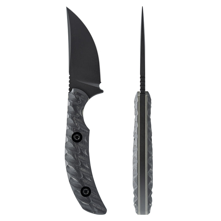 Toor Knives Shifter S Fixed Blade Knife 2.75″ CPM-M4 SOCOM Black KG Gunkote Trailing Point Blade, Milled Black G10 Handles, Black Kydex Sheath – Shifter S SOCOM Black Toor Knives Shifter S Fixed Blade Knife 2.75″ CPM-M4 SOCOM Black KG Gunkote Trailing Point Blade, Milled Black G10 Handles, Black Kydex Sheath – Shifter S SOCOM Black