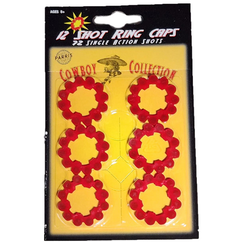 Parris Toys 12 Shot Ring Caps, 72 Shots Per Card Parris Toys 12 Shot Ring Caps, 72 Shots Per Card