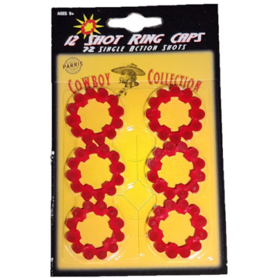 Parris Toys 12 Shot Ring Caps, 72 Shots Per Card
