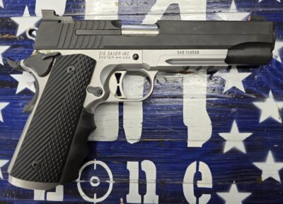 Sig Sauer Custom 1911 45 acp Semi Auto Pistol, Silver 5″