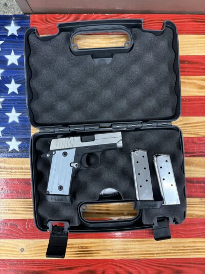 SIG SAUER P238 380 ACP 2.7″. OEM BOX (1) 6 ROUND MAGAZINES (2) 7 ROUND MAGAZINES . OEM CABLE LOCKS