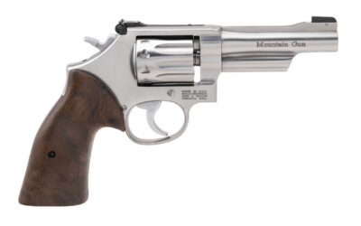 Smith & Wesson 617 Mountain Gun 22LR 4″ SS bear Hug Grips/Gold Bear Sight 22 LR