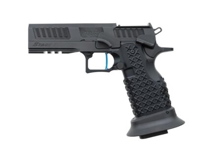 Jacob Grey NOX 9 StageMaster 4.6″ Black with Blue Trigger Optics Ready RMR/SRO with 4 Mec-Gar Magazines Single Shot 25ACP