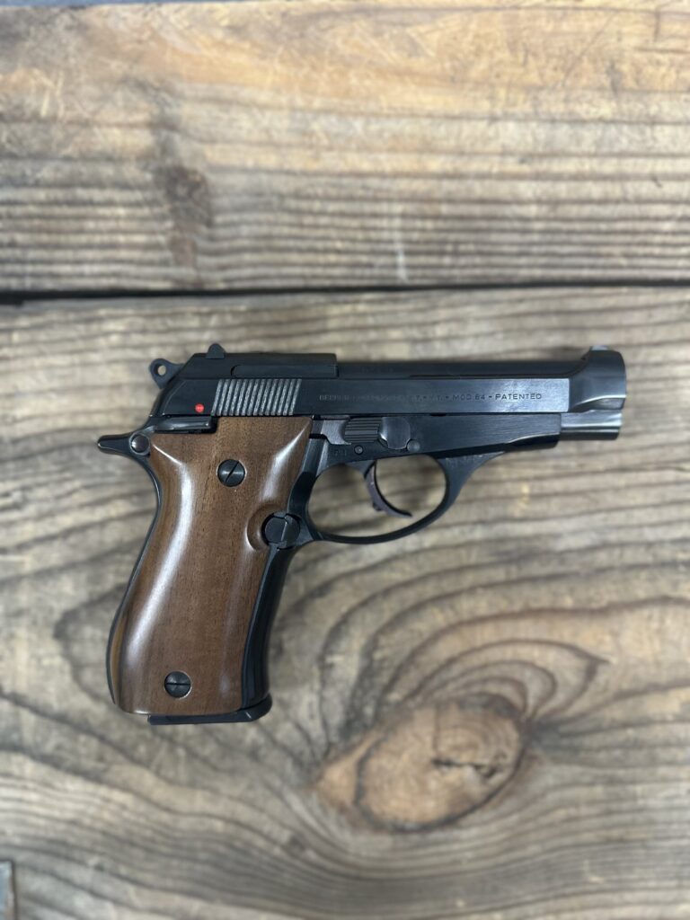 Beretta Model 84, .380 ACP, 10+1, 3.8″ Barrel, DA/SA, Open Slide, Wood Grips, Blued Finish, Original Box Beretta Model 84, .380 ACP, 10+1, 3.8″ Barrel, DA/SA, Open Slide, Wood Grips, Blued Finish, Original Box