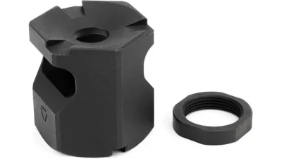 Strike Industries X-Comp Mini Cookie Cutter 02 Muzzle Brake 9mm M18x1 RH Thread Steel Nitride