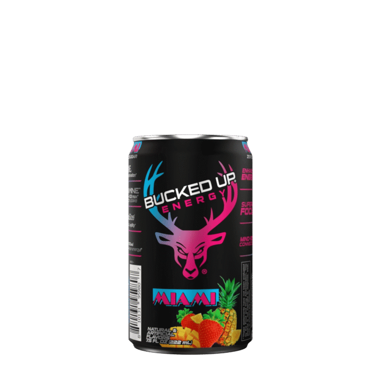 Bucked Up Mini Energy (7.5 oz) | 100 mg Caffeine- Flavor: Miami (Strawberry/Mango/Pineapple) Bucked Up Mini Energy (7.5 oz) | 100 mg Caffeine- Flavor: Miami (Strawberry/Mango/Pineapple)