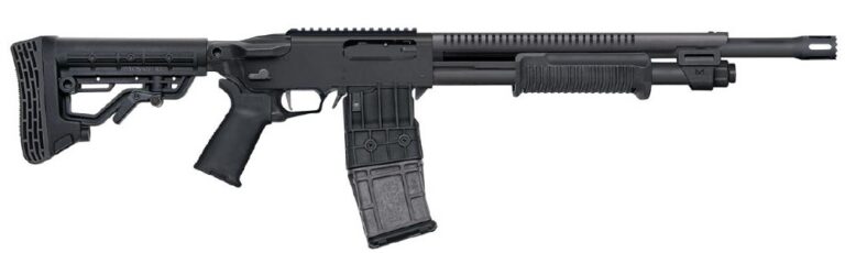 Mossberg 590RM Tactical Magazine Fed 12G Shotgun 18.5″ Breacher Barrel, Magpul Folding Sights, 10+1 Mossberg 590RM Tactical Magazine Fed 12G Shotgun 18.5″ Breacher Barrel, Magpul Folding Sights, 10+1