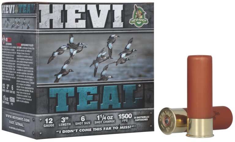 HEVI-Shot HS60006 HEVI-Teal 12Gauge 3″ 1 1/4oz 6Shot 25 Per Box/10 Case HEVI-Shot HS60006 HEVI-Teal 12Gauge 3″ 1 1/4oz 6Shot 25 Per Box/10 Case