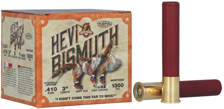 HEVI-Shot HS19715 HEVI-Bismuth Upland 410Gauge 3″ 9/16oz Bismuth 5Shot 25 per Box/10 Case HEVI-Shot HS19715 HEVI-Bismuth Upland 410Gauge 3″ 9/16oz Bismuth 5Shot 25 per Box/10 Case