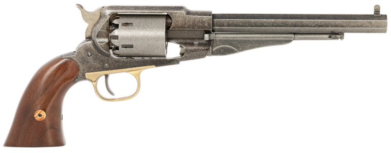 Pietta PF58OW448 1858 Old West 44 Cal 8″ 6rd Old Silver Frame, Cylinder & Barrel, Walnut Grip