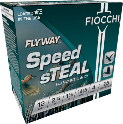 Fiocchi 12FST4 Flyway Speed Steel 12Gauge 2.75″ 1 1/8oz 4Shot 25 per Box/10 Case