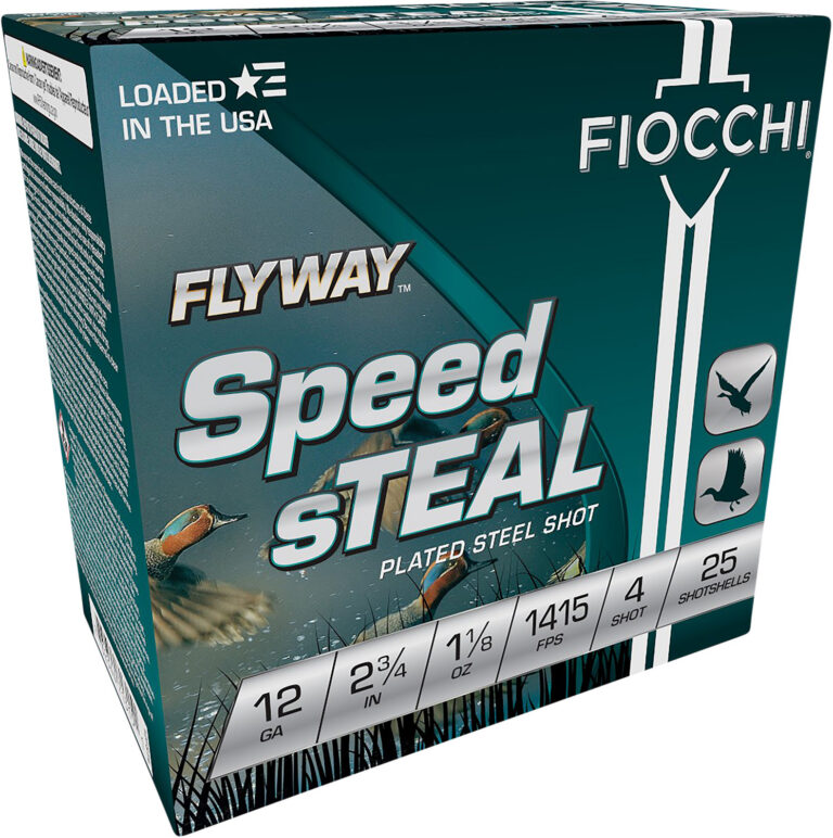Fiocchi 12FST4 Flyway Speed Steel 12Gauge 2.75″ 1 1/8oz 4Shot 25 per Box/10 Case Fiocchi 12FST4 Flyway Speed Steel 12Gauge 2.75″ 1 1/8oz 4Shot 25 per Box/10 Case