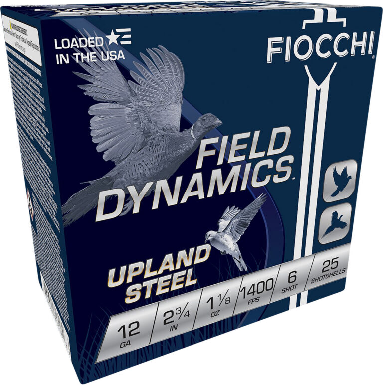 Fiocchi 12HVST6 Field Dynamics Upland Steel 12Gauge 2.75″ 1 1/8oz 6Shot 25 per Box/10 Case Fiocchi 12HVST6 Field Dynamics Upland Steel 12Gauge 2.75″ 1 1/8oz 6Shot 25 per Box/10 Case