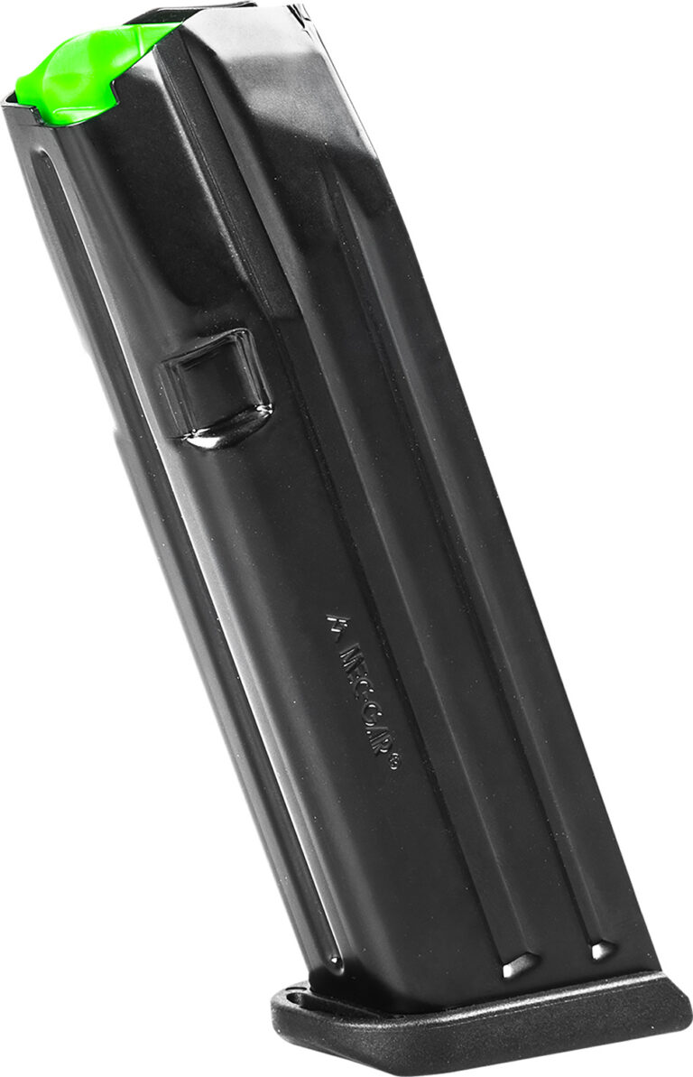 9MM LUGER MAGAZINE FOR GLOCK® 17 9MM LUGER 18RD MAGAZINE FOR GLOCK-17 BLACK W/GREEN FOLLOWER