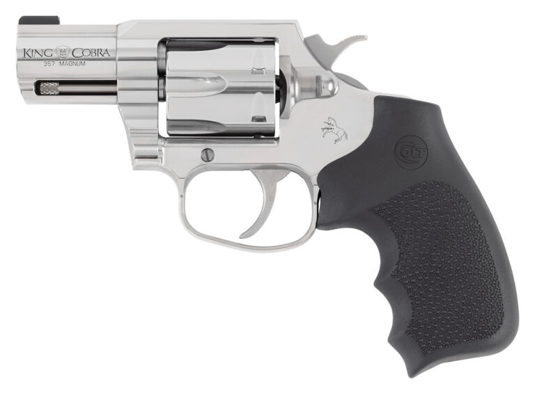 Colt Manufacturing KCOBRASB2RBBS King Cobra 357 Mag 6-Round Shot 2″ Stainless Steel Barrel, Cylinder & Frame, Black Hogue Overmolded Grip, Exposed Hammer, DA/SA Colt Manufacturing KCOBRASB2RBBS King Cobra 357 Mag 6-Round Shot 2″ Stainless Steel Barrel, Cylinder & Frame, Black Hogue Overmolded Grip, Exposed Hammer, DA/SA