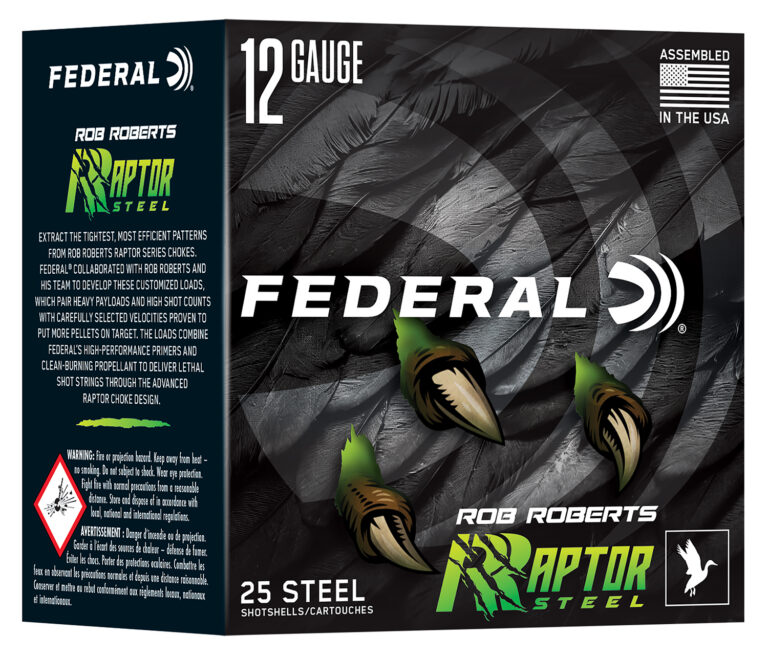 Federal RRS1384 Rob Roberts Raptor 12Gauge 3″ 1 3/8oz 4Shot 25 per Box/10 Case