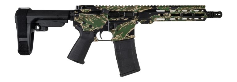 Shark Coast Tactical SCC07305TGR-P Tiger Stripe 5.56 NATO 30+1 Black Nitride Threaded Barrel, Aluminum Receiver w/Picatinny Rail, M-LOK Handguard, Polymer SB Tactical SBA3 Brace, Magpul MOE Grip, Righ Shark Coast Tactical SCC07305TGR-P Tiger Stripe 5.56 NATO 30+1 Black Nitride Threaded Barrel, Aluminum Receiver w/Picatinny Rail, M-LOK Handguard, Polymer SB Tactical SBA3 Brace, Magpul MOE Grip, Righ