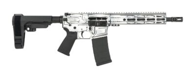 Shark Coast Tactical SCC06223AWHT-P Anime-15 White 5.56 NATO 30+1 10.50″ Black Nitride Threaded Barrel, Aluminum Receiver w/Picatinny Rail, M-LOK Handguard, Polymer SB Tactical SBA3 Brace, Polymer Gri