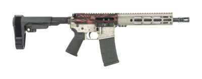 Shark Coast Tactical SCC07343BUSH-P Bushido  5.56 NATO 30+1 10.50″ Black Nitride Threaded Barrel, Aluminum Laser Engraved Receiver w/Picatinny Rail, M-LOK Handguard, Black Polymer SB Tactical SBA3 Bra