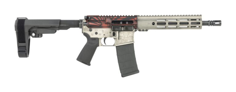 Shark Coast Tactical SCC07343BUSH-P Bushido  5.56 NATO 30+1 10.50″ Black Nitride Threaded Barrel, Aluminum Laser Engraved Receiver w/Picatinny Rail, M-LOK Handguard, Black Polymer SB Tactical SBA3 Bra