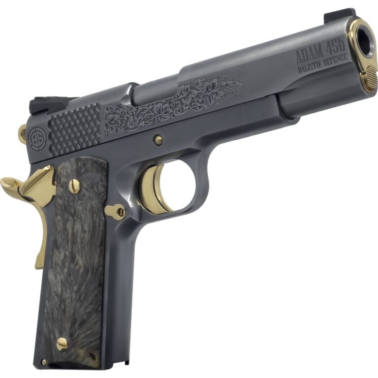 Dickinson LLC DKSN45TBP Adam 1911 Titan Full Size 45 ACP 8+1 5″ Black Barrel, Steel B Serrations Slide, Steel Frame with Beavertail Dickinson LLC DKSN45TBP Adam 1911 Titan Full Size 45 ACP 8+1 5″ Black Barrel, Steel B Serrations Slide, Steel Frame with Beavertail