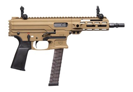 Panzer Arms PAARP9PCCCT ARP9 9mm Luger 33+1 6.50″ Black Barrel, Coyote Tan Aluminum Receiver with Picatinny Rail, Rear Picatinny Rail, Black Polymer Grip, Ambidextrous