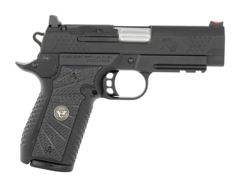Wilson Combat 2EDCXCPR9OR EDC X9 2.0 9mm Luger 15+1 4″ Stainless Fluted Barrel, Optic Ready Slide, Aluminum Frame with Picatinny Rail, Black G10 Grip