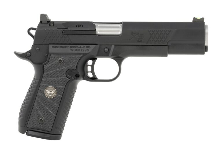 Wilson Combat 2EDCXLP9OR EDC X9 2.0 9mm Luger 15+1 5″ Stainless Fluted Barrel, Black Armor-Tuff Optic Ready Slide, Aluminum Frame, Black G10 Grip