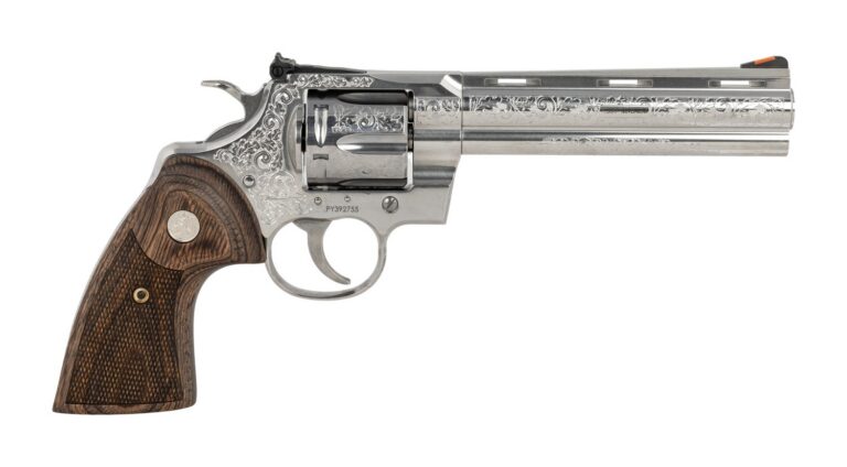 Colt Manufacturing PYTHONSP6WTSSEGG Python Sports South Exclusive 357 Mag/38 Special 6 Shot 6″ Vent Rib Stainless Steel Barrel, Cylinder & Frame, Walnut Grip, Transfer Bar Safety, Exposed Hammer Colt Manufacturing PYTHONSP6WTSSEGG Python Sports South Exclusive 357 Mag/38 Special 6 Shot 6″ Vent Rib Stainless Steel Barrel, Cylinder & Frame, Walnut Grip, Transfer Bar Safety, Exposed Hammer
