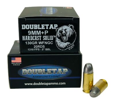 Double Tap 9mm+P 130gr Hardcast Solid 20rds Ammo