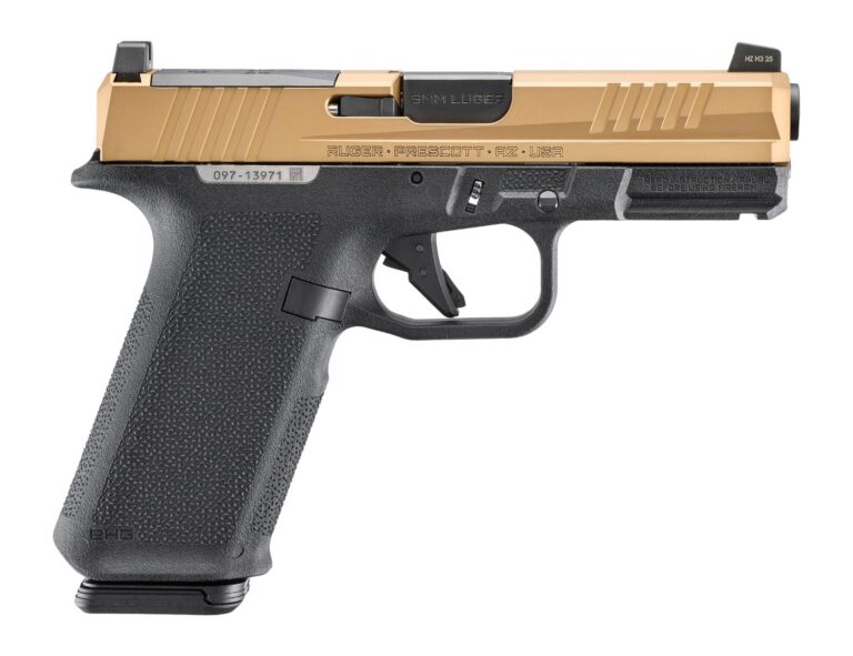 Ruger 19498 RXM 9mm Luger 17+1 4″ Black FNC Nitride Barrel, Copper PVD Alloy Steel Optic Ready Slide, Black Polymer Frame w/Accessory Rail, Magpul EHG Grip, RMR/RMSc/DPP Footprint