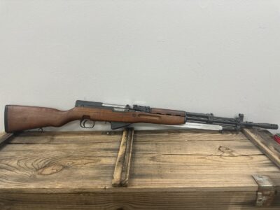 Yugoslavian SKS, M59/66, 7.62x39mm, 10-Round Fixed Magazine, 22″ Barrel, Wood Stock, Folding Bayonet, Front Ladder Sight