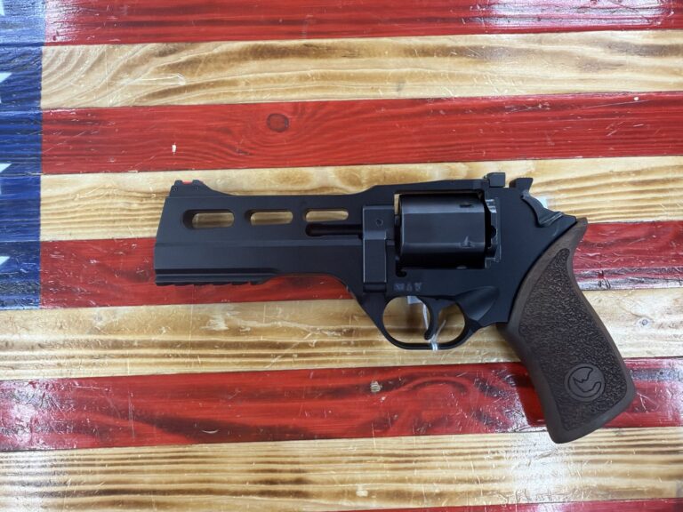 Chiappa Rhino 50DS .357 Mag, 5″ Single Action, Black, Wood Grips, Fiber Optic Sights, Great Condition, OEM Box, No Cable Lock Chiappa Rhino 50DS .357 Mag, 5″ Single Action, Black, Wood Grips, Fiber Optic Sights, Great Condition, OEM Box, No Cable Lock